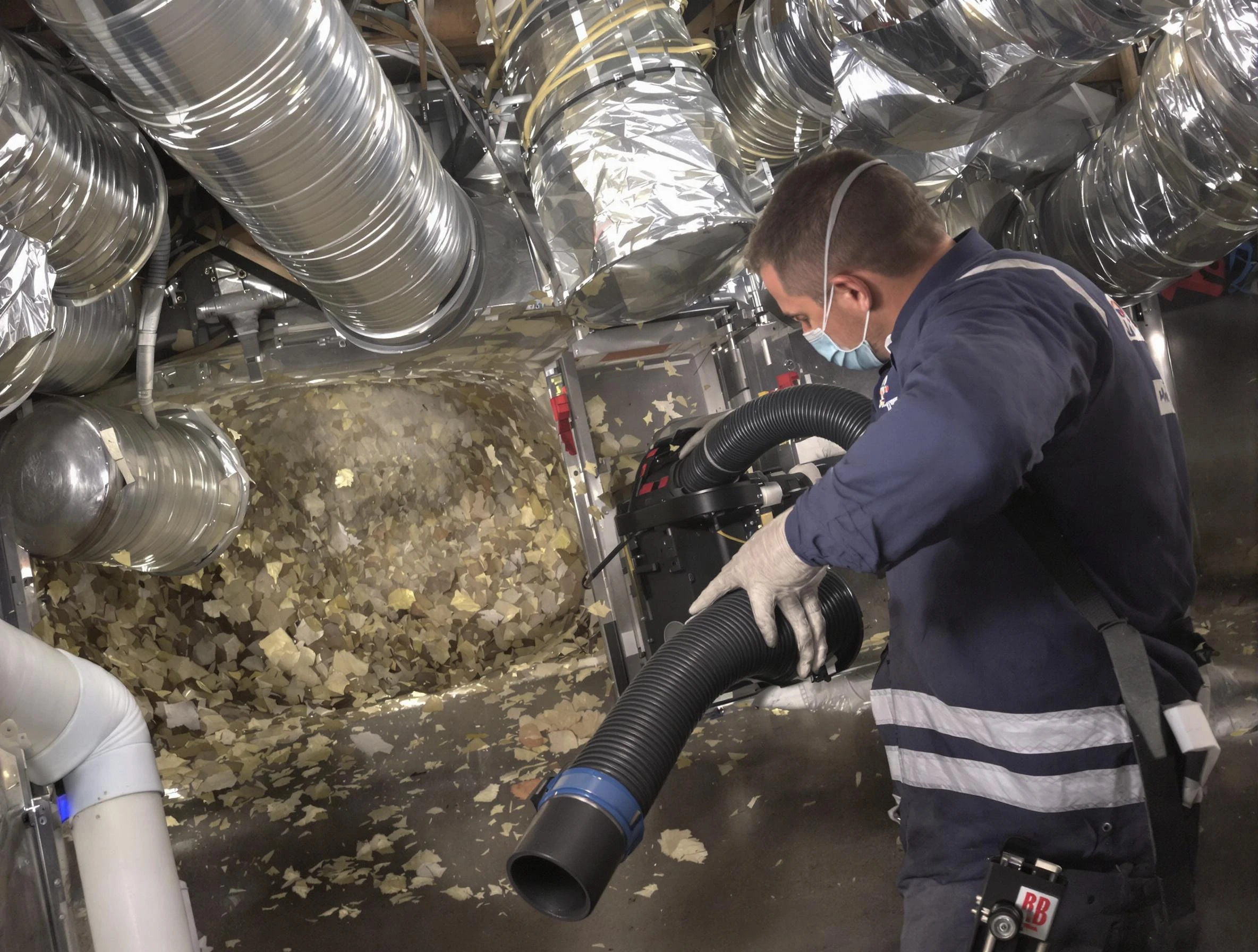 Trussville Air Duct Cleaning specialist operating negative pressure cleaning equipment for thorough duct maintenance in Trussville